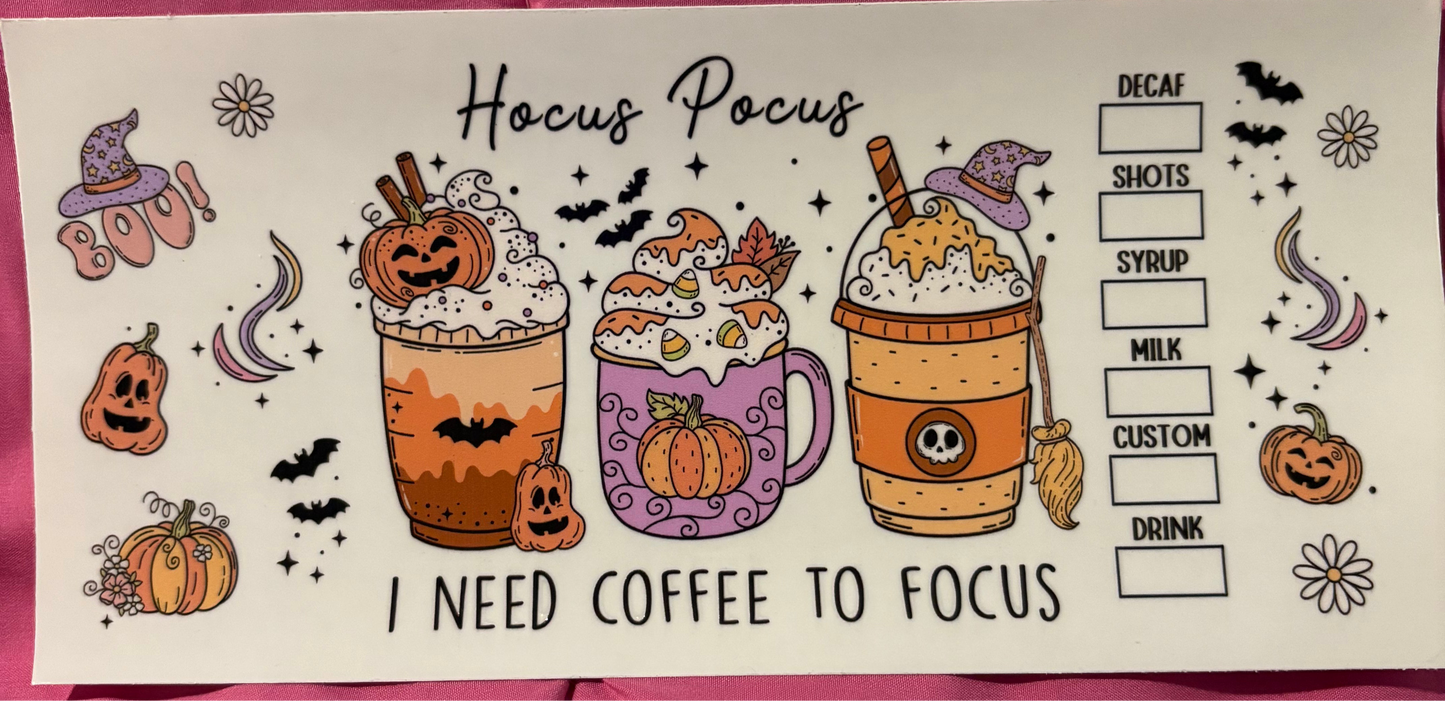 Hocus Pocus (I need coffee to focus) Decal