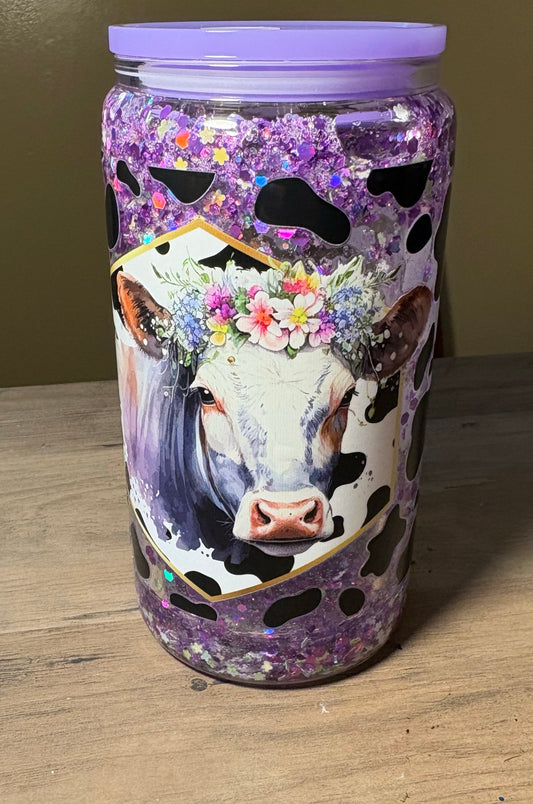 Cow & Flower Glitter